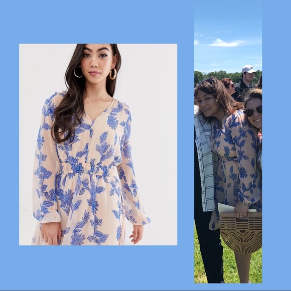 ASOS Y.A.S Petite long sleeve floral tea dress - Picture 2 of 3